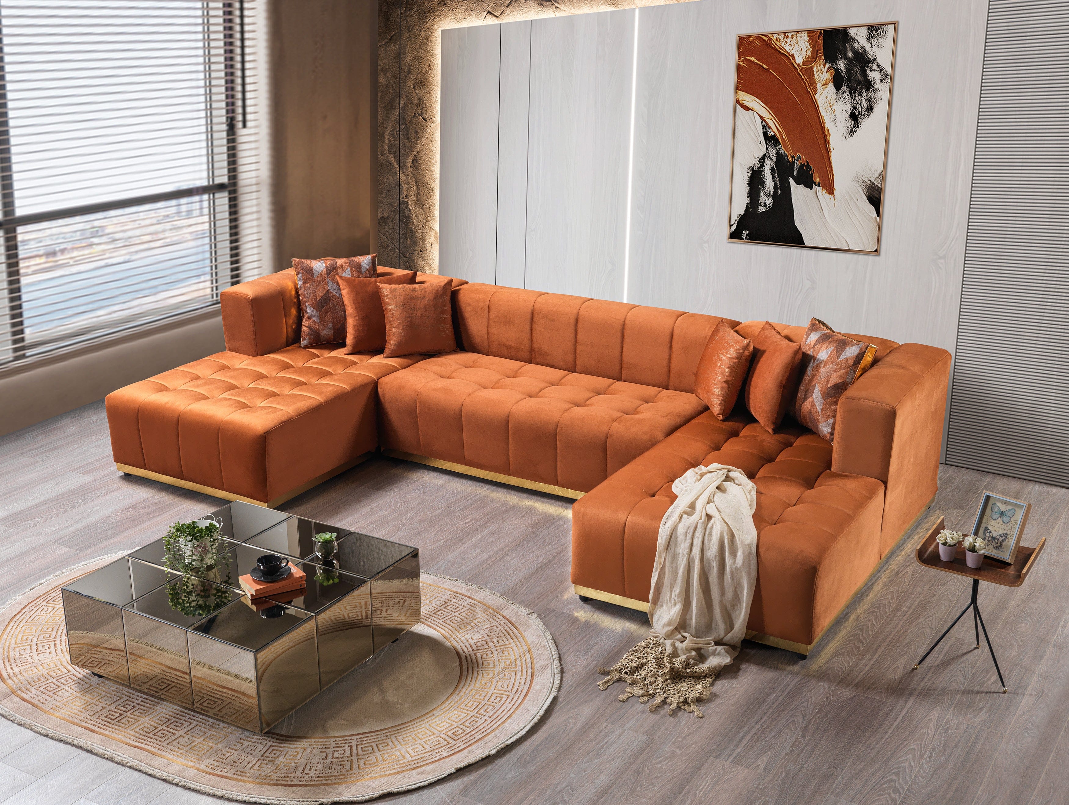 Elisha Velvet Sectional