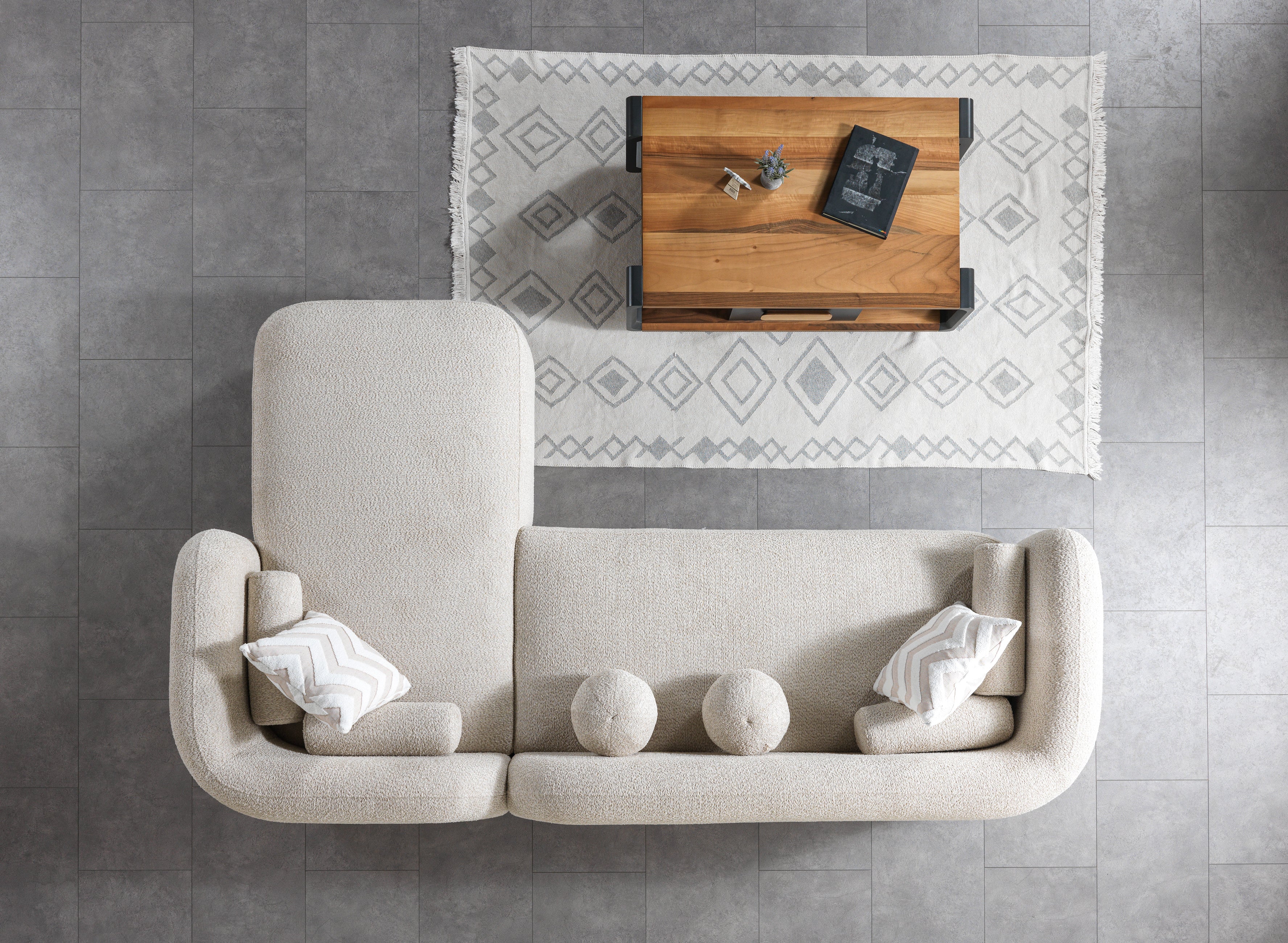 Liva Boucle Sectional Sand