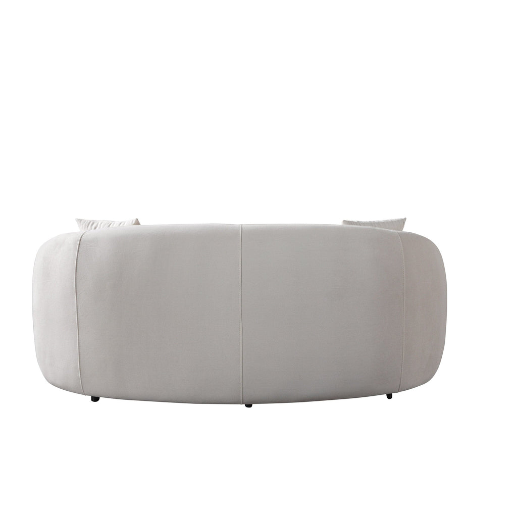 Round gray sofa on a white background