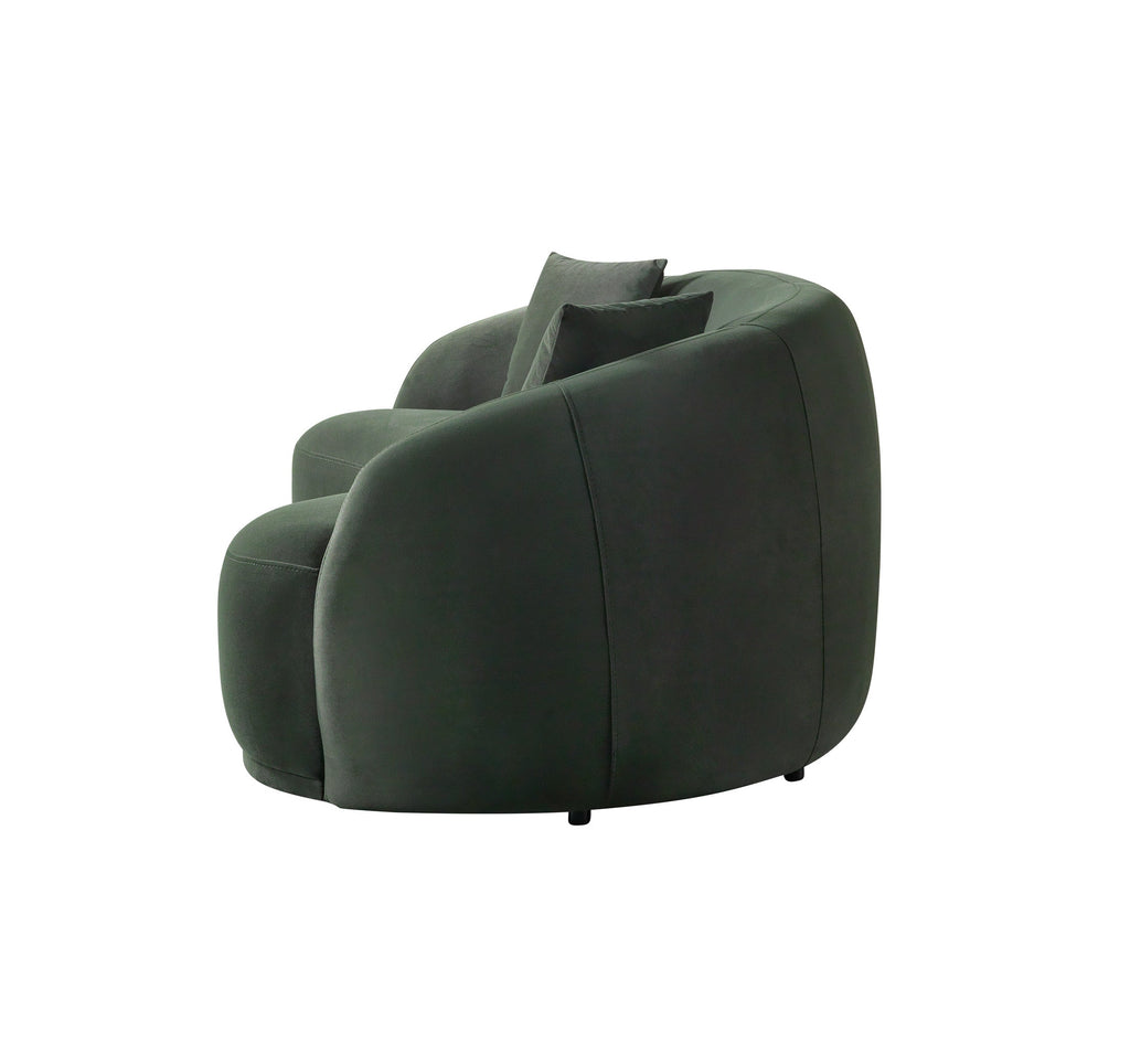 Green armchair on a white background