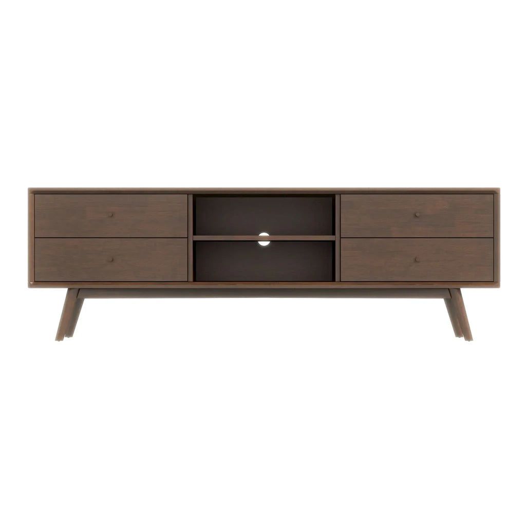 Mid Century 71" TV Stand Solid Wood, Legs Only Assembly