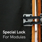 Special lock for modules on a black background