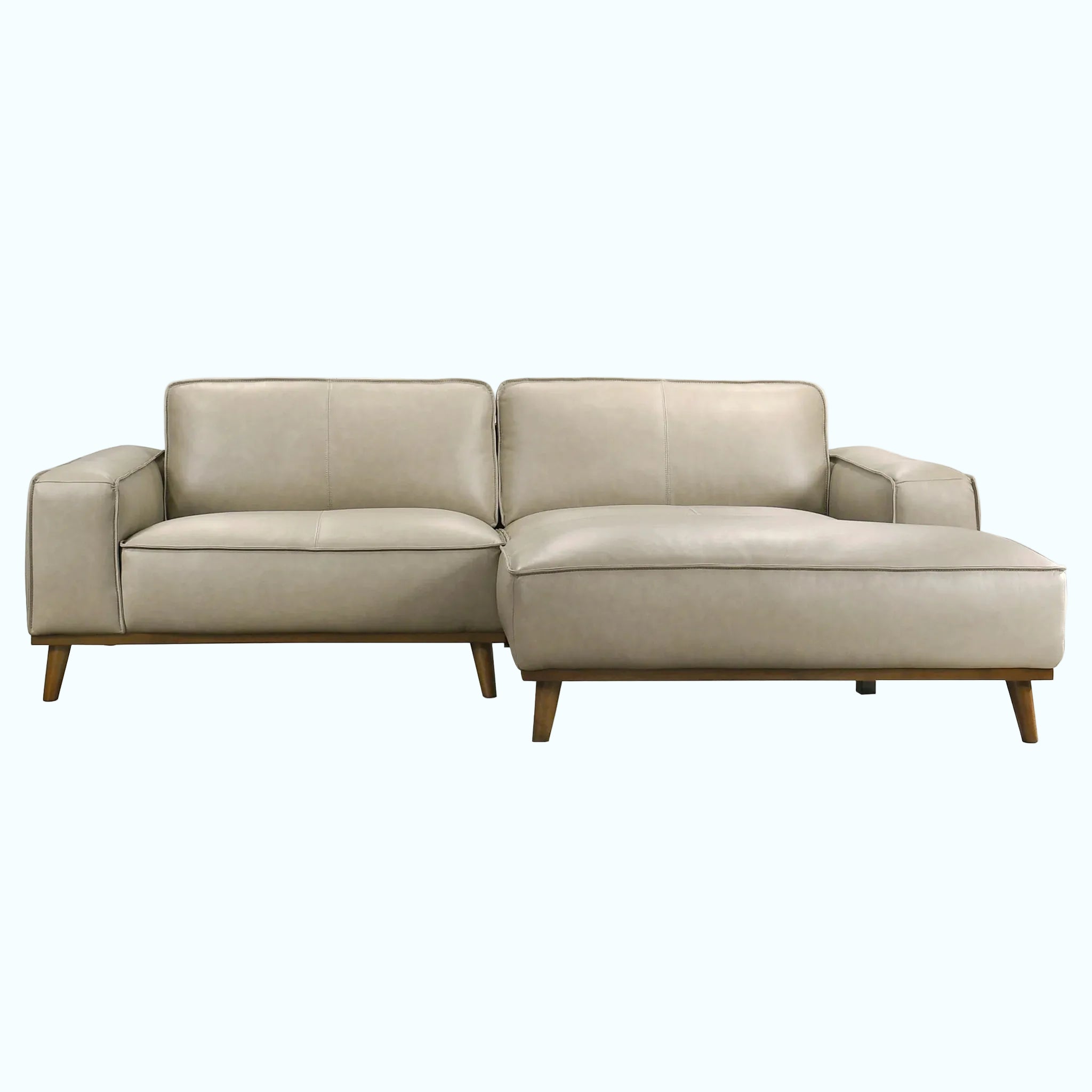 Beige sectional sofa on a white background