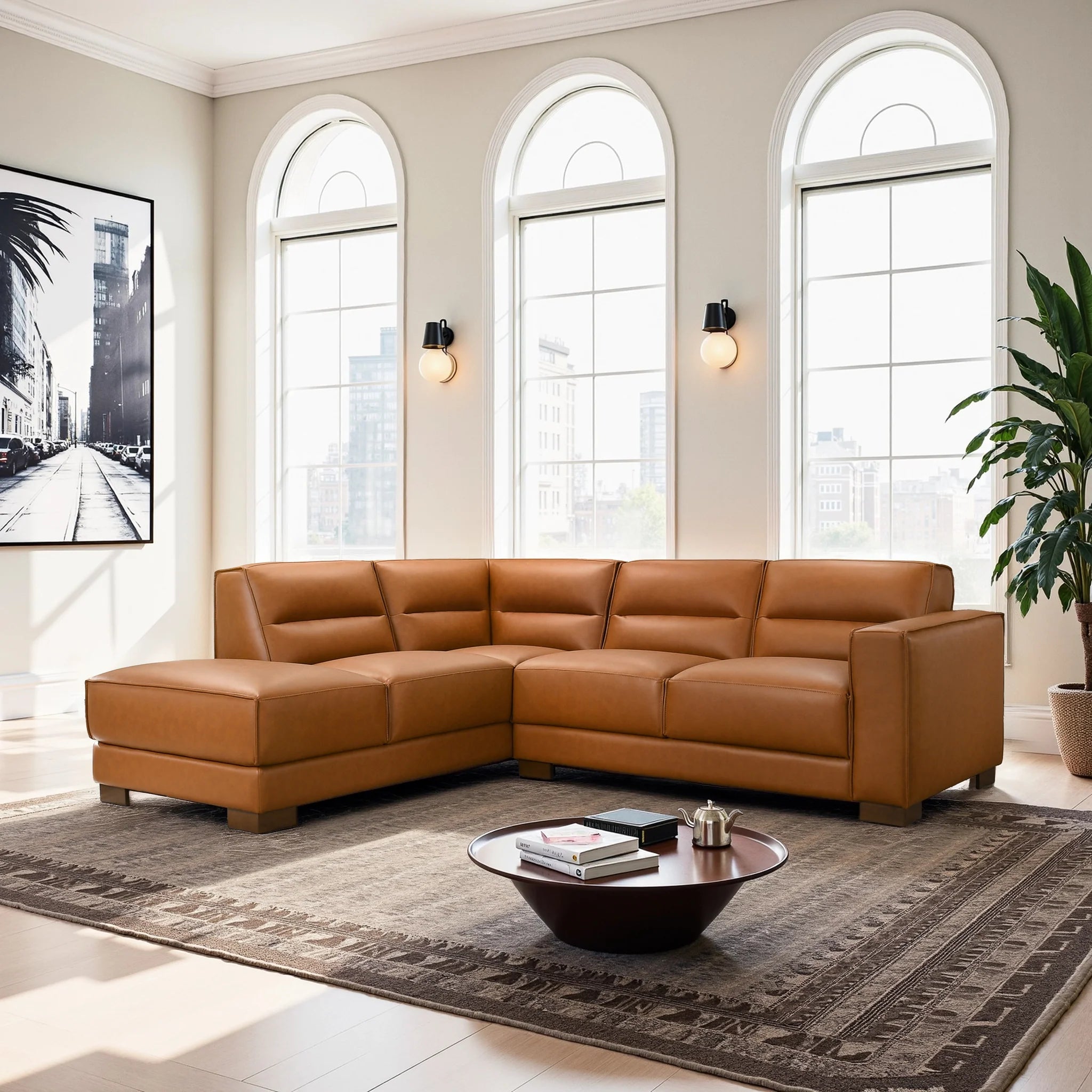 Muncie Leather Sectional