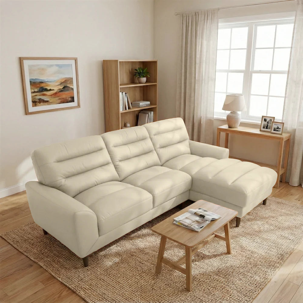 Clarion Top-Grain Sectional Sofa with Chaise 100 Wide