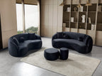 Bonita Velvet Collection 2-Piece Set / Black Living Room Set Berch Furniture