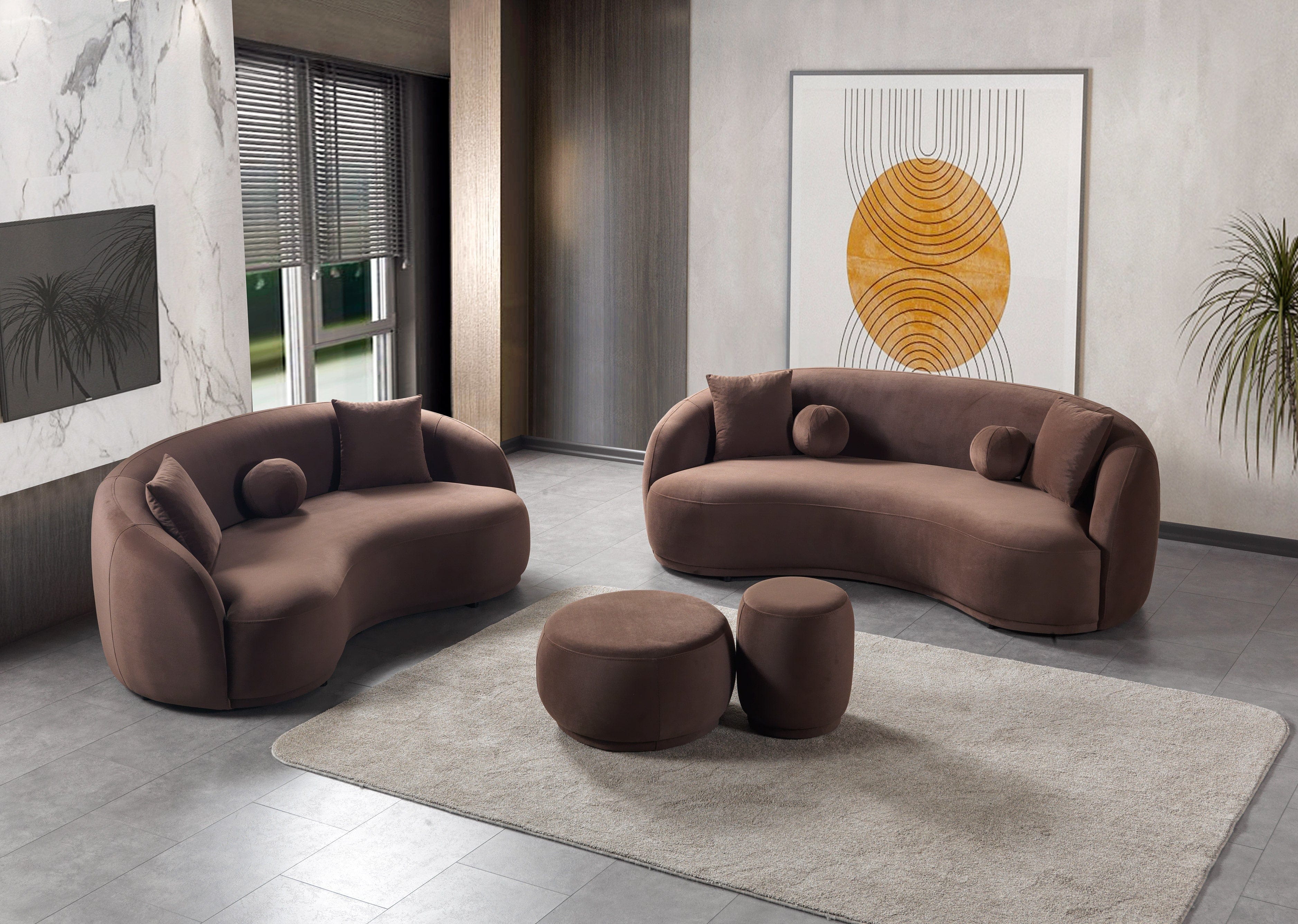 Bonita Velvet Collection 2-Piece Set / Coffee Living Room Set Berch Furniture