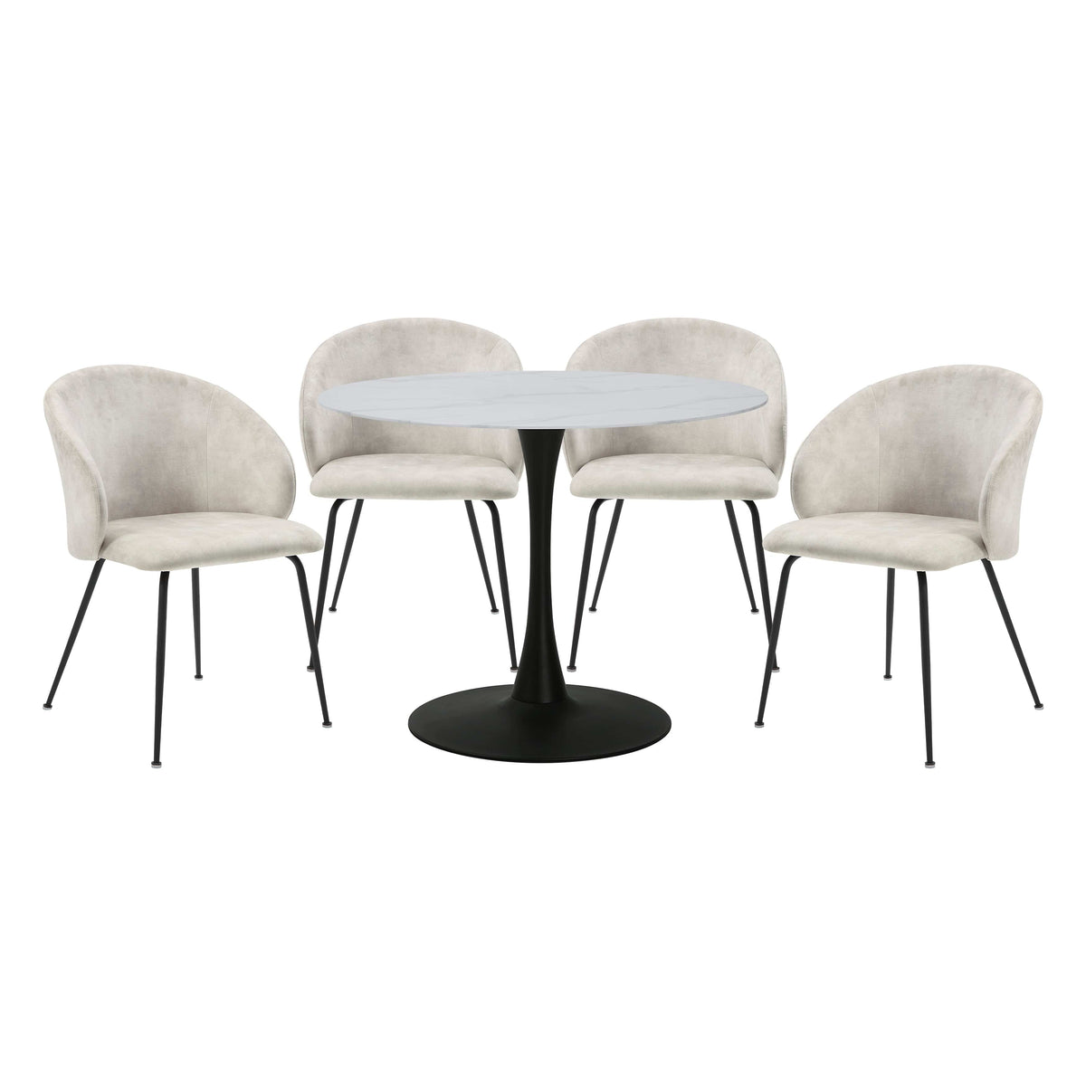 Cosimo Round Dining Set Beige Dining Set Berch Furniture