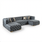 Neva Velvet Double Chaise Sectional