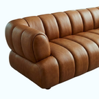 Brown leather sofa on a white background