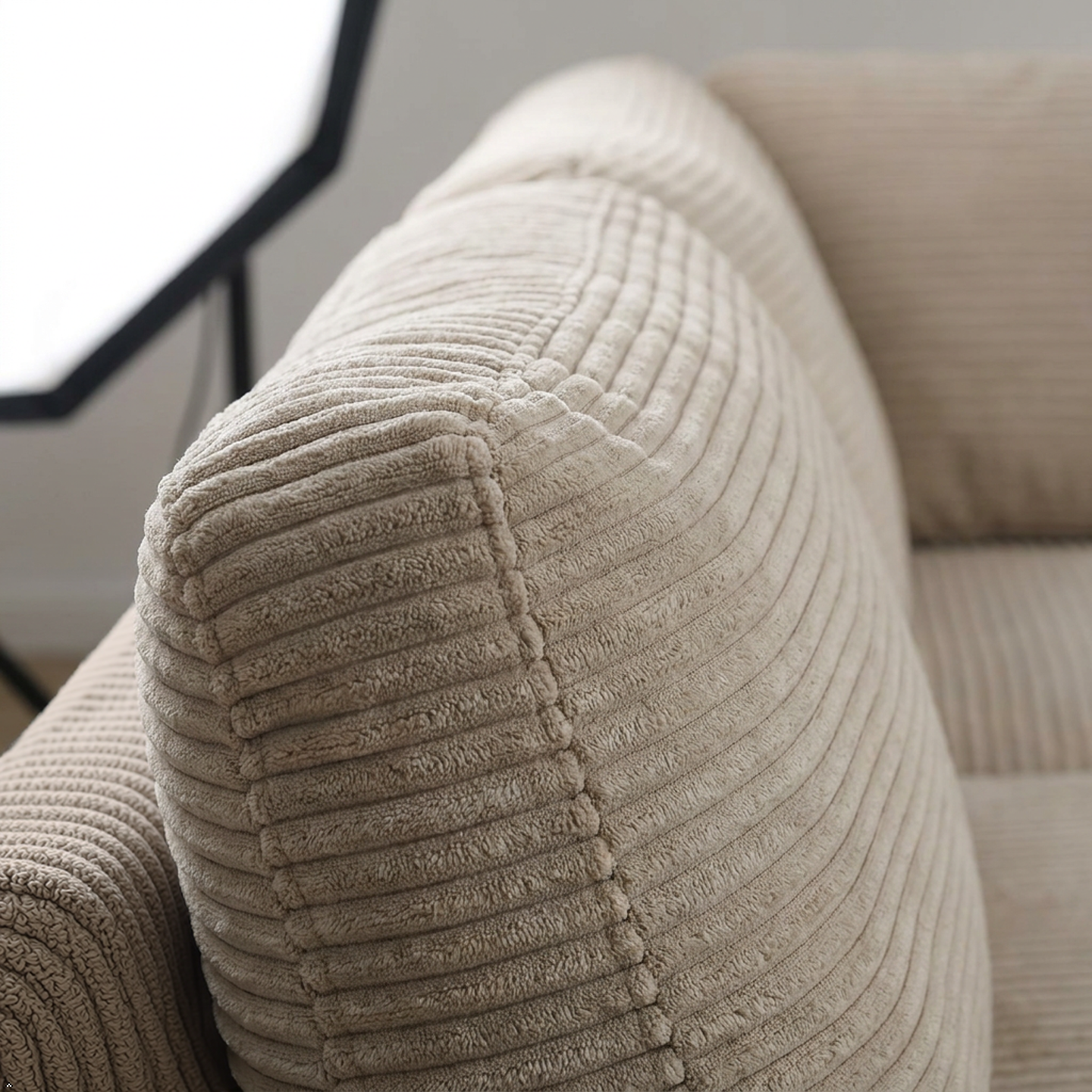 Corduroy Reversible Sectional with Storage Ottoman & Drop-Down Cupholder