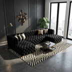 Neva Velvet Double Chaise Sectional