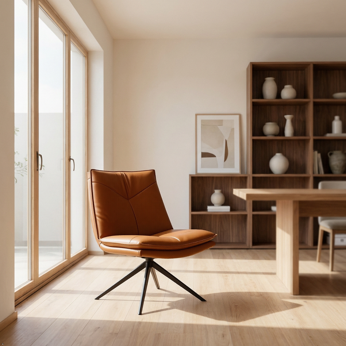 Swivel Vegan Leather Chair