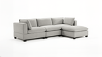 Gray sectional sofa on a white background
