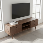 Mid Century 71" TV Stand Solid Wood, Legs Only Assembly