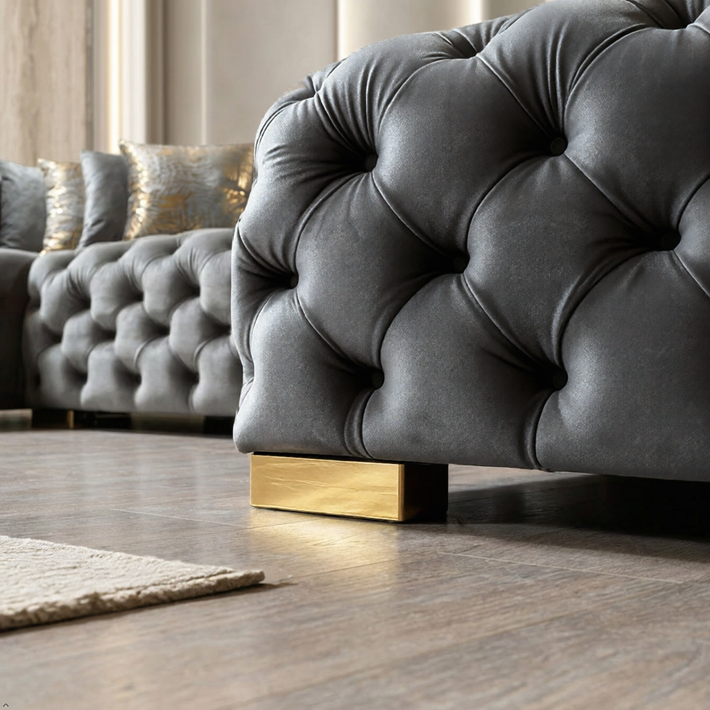 Neva Velvet Double Chaise Sectional