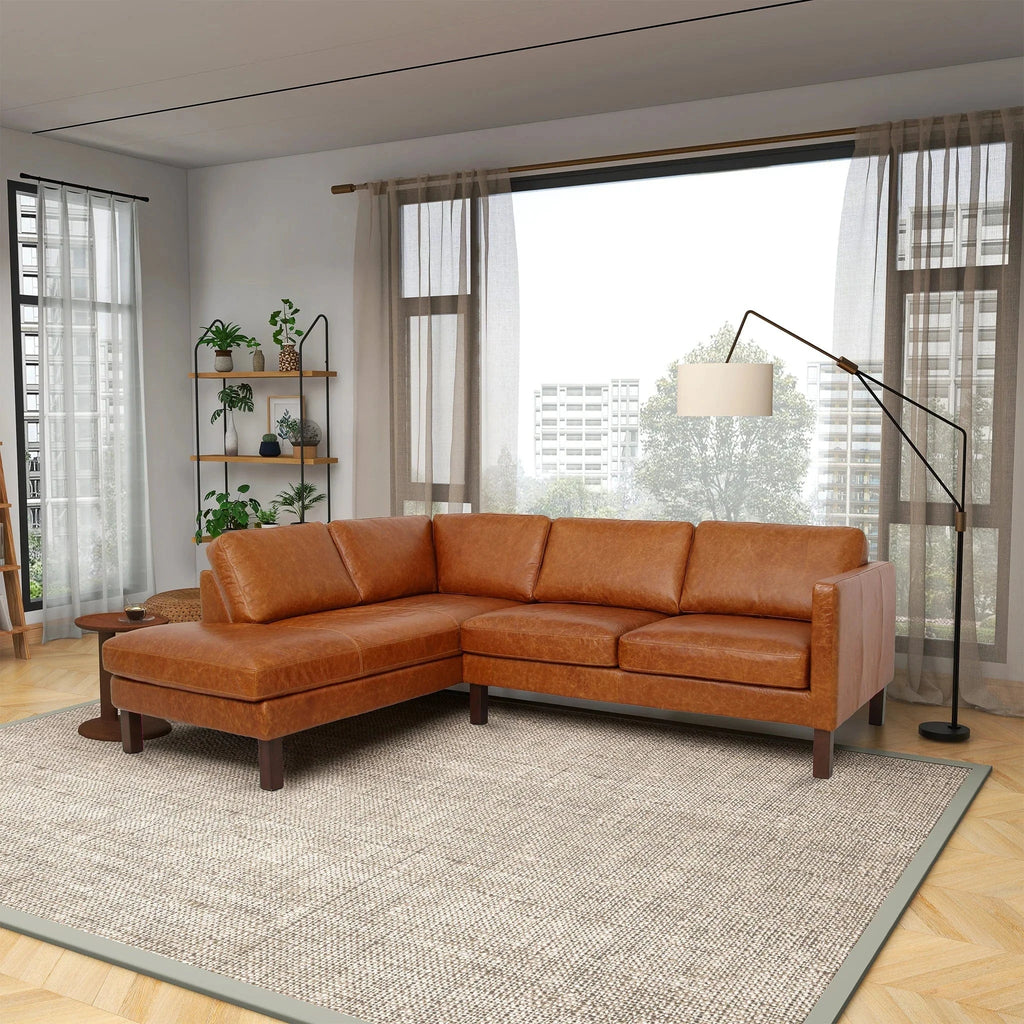 Juno Leather Sectional Left Chaise Sectional Berch Furniture