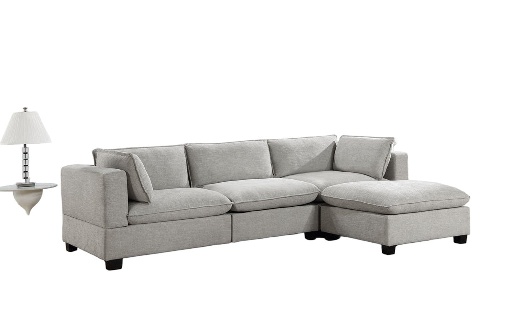 Lisan 4-Pc Modular Sectional Cream Sectional Berch Furniture