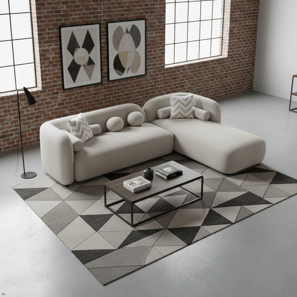 Liva Boucle Sectional Sectional Berch Furniture