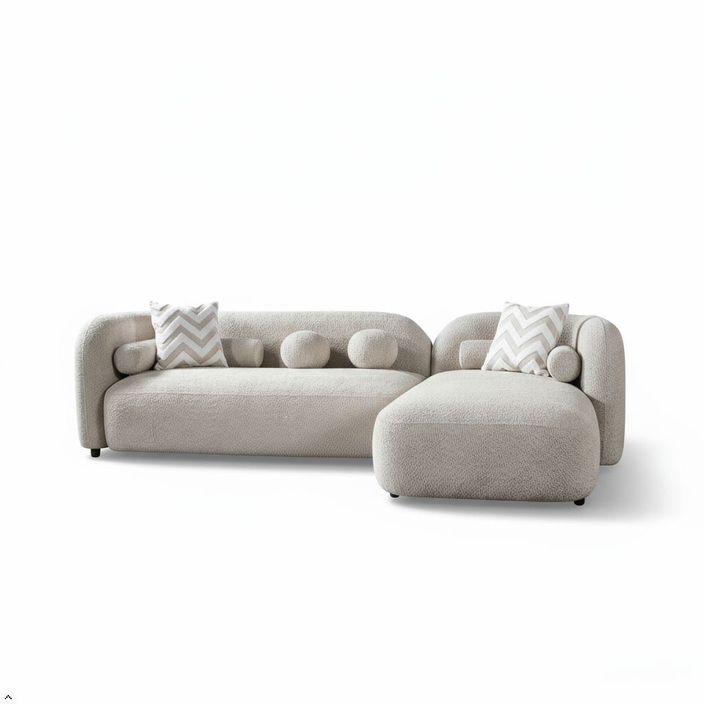 Liva Boucle Sectional Sectional Berch Furniture
