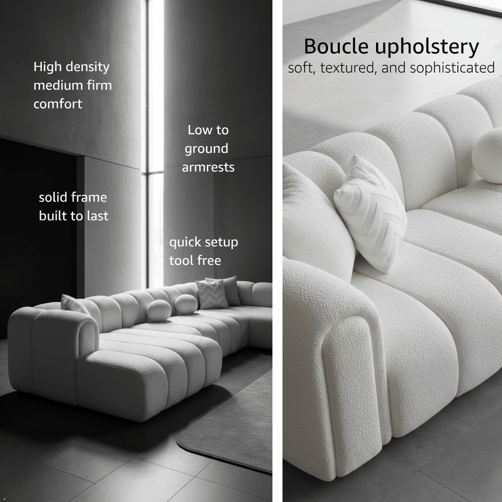 Liz Boucle Sectional Sectional Berch Furniture