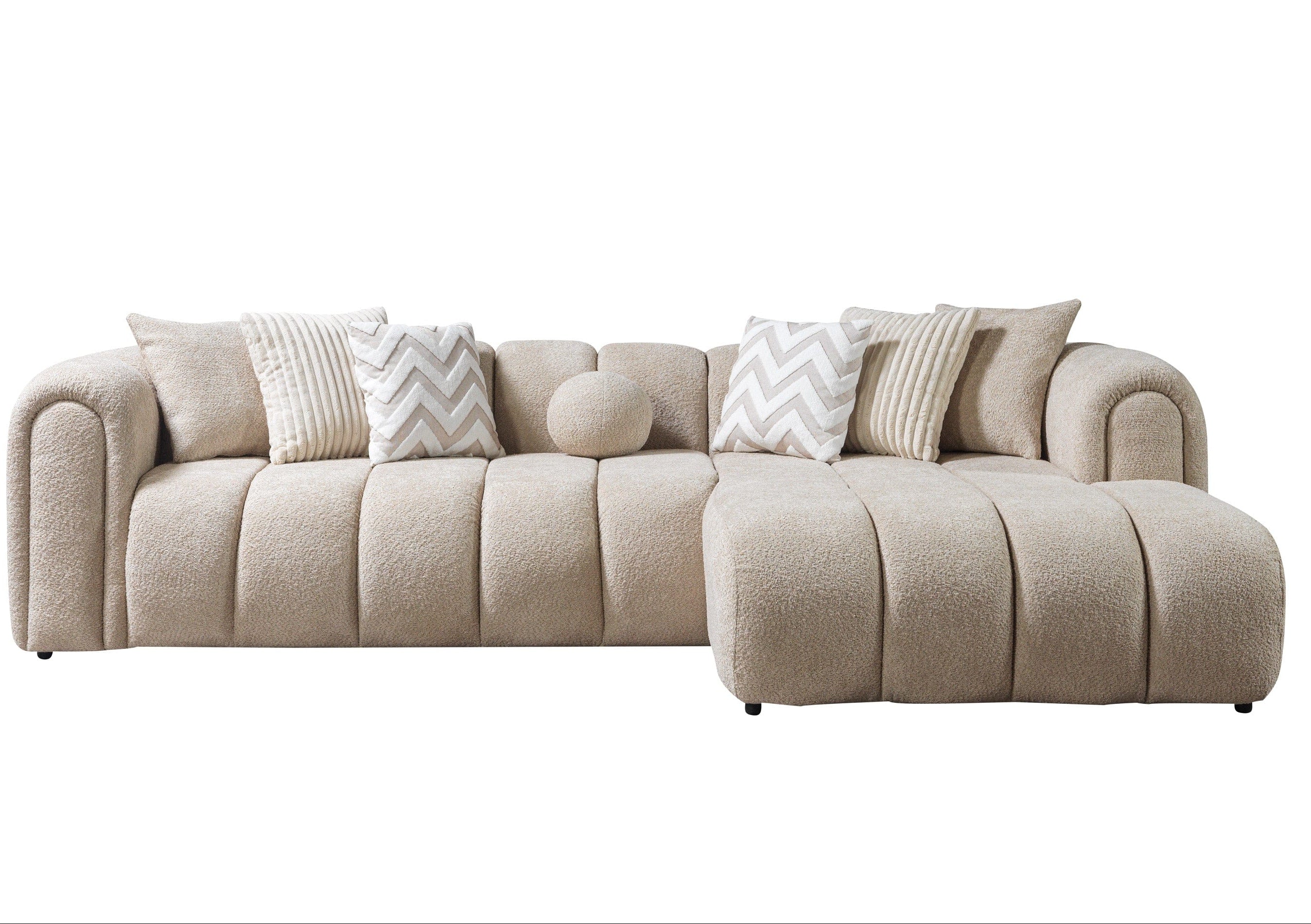 Liz Boucle Sectional Sand Sectional Berch Furniture