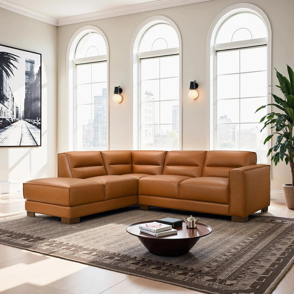 Muncie Leather Sectional Sectional Berch Furniture