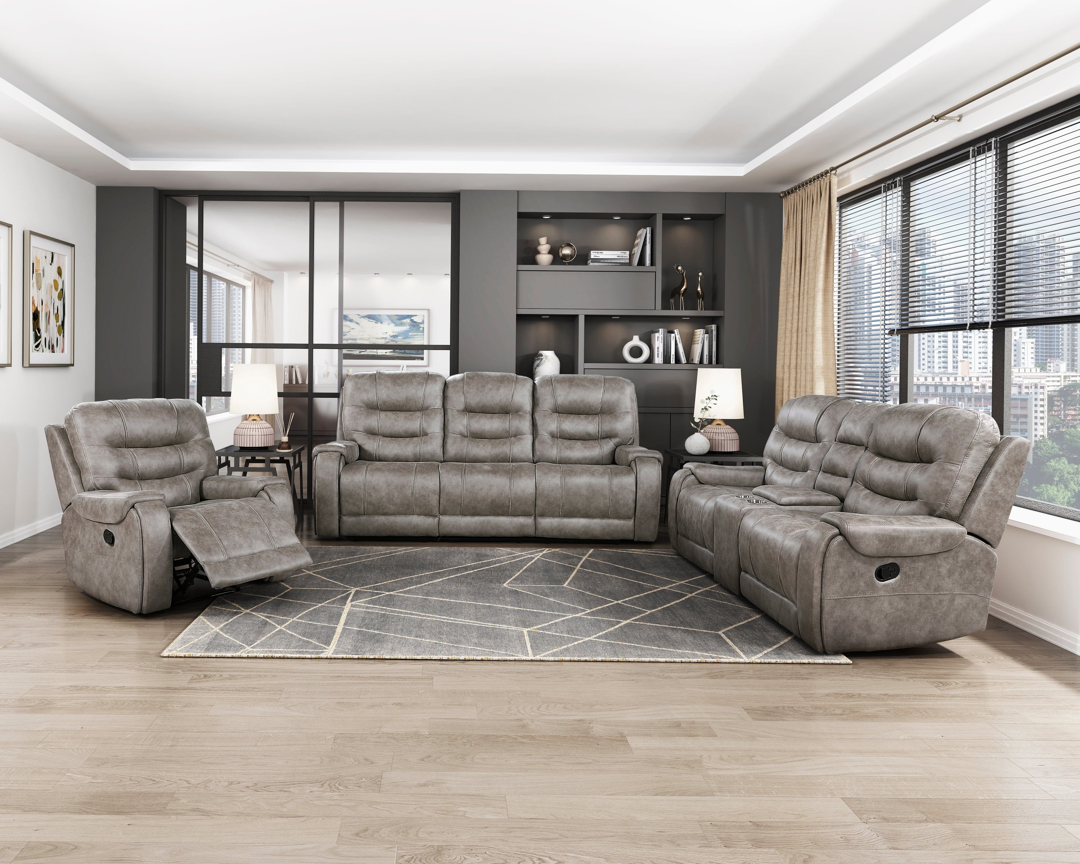 Oberon Reclining Set 3-Piece Reclining Berch Furniture