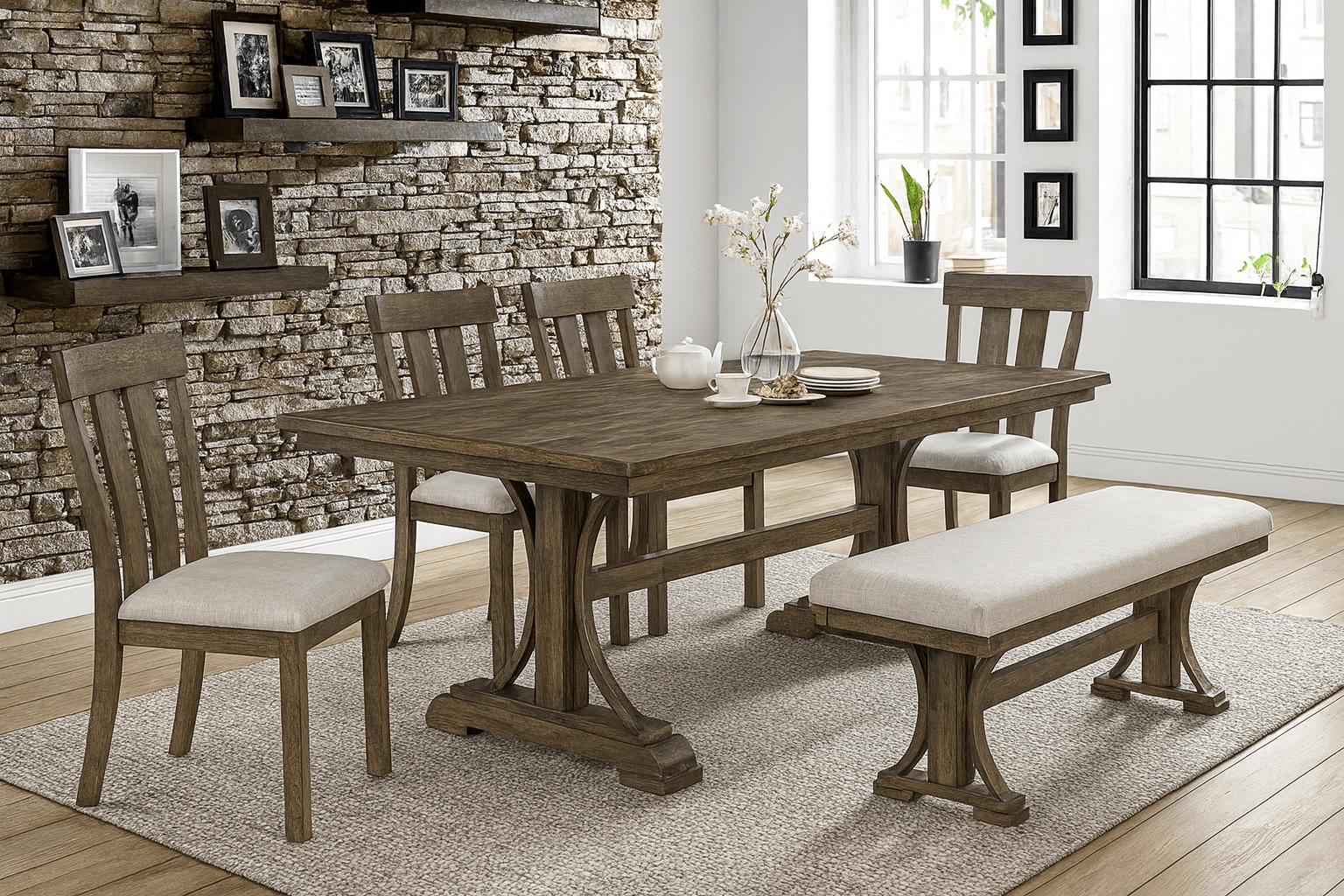 Quincy 6-Piece Dining Set Dining Set Berch Furniture